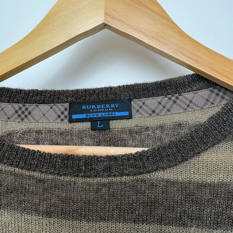 Burberry Blue Label Vintage Mohair Wool Striped Brown Sweater Jumper image 3