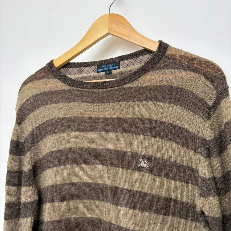 Burberry Blue Label Vintage Mohair Wool Striped Brown Sweater Jumper image 2