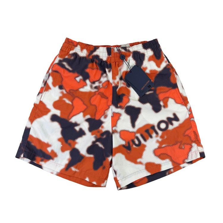 Louis Vuitton Men’s Orange Camo Swim Shorts - XS/Small image 1
