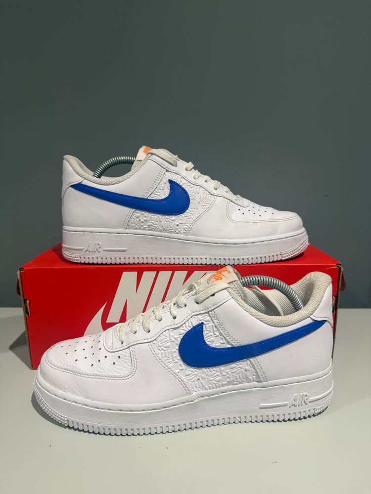 Nike Air Force 1 ’07 Low Embossed Hoops Racer Blue – UK 7.5 (No Box) image 1
