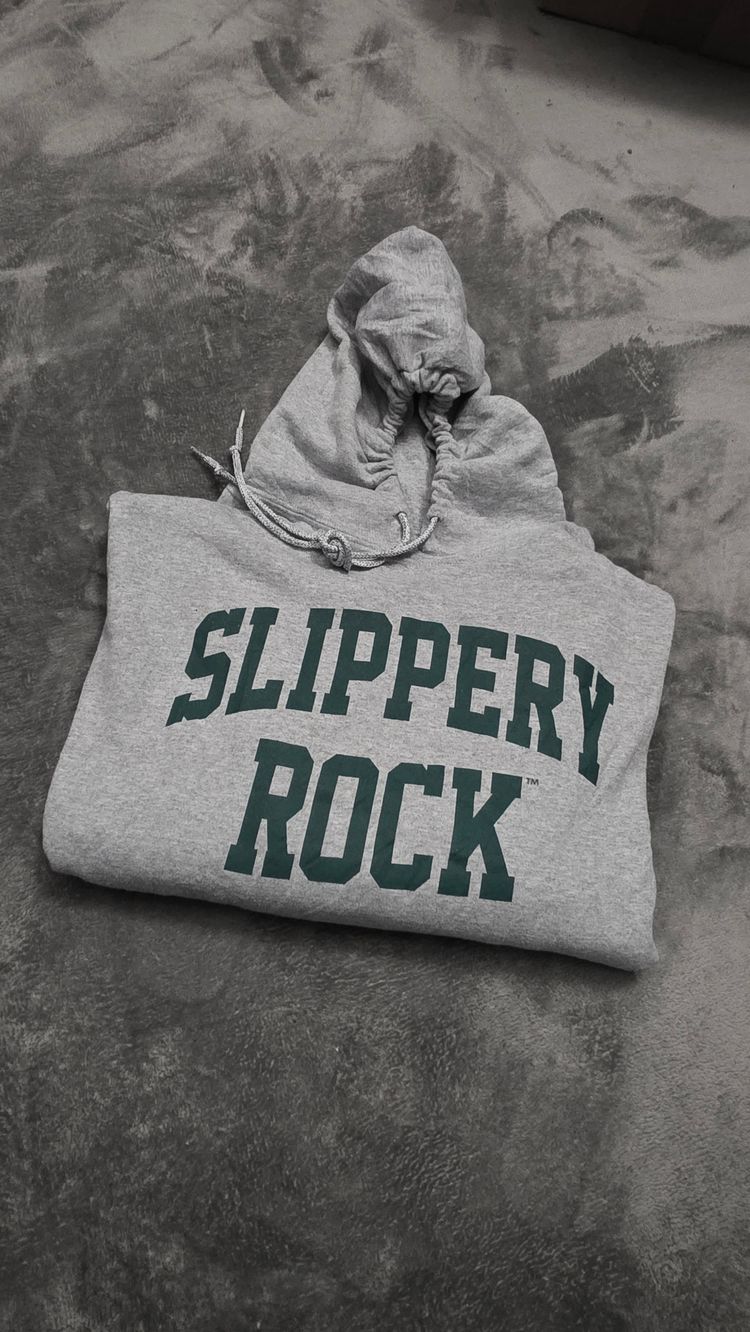 Grey Hoodie With Slippery Rock Text