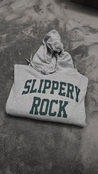Grey Hoodie With Slippery Rock Text