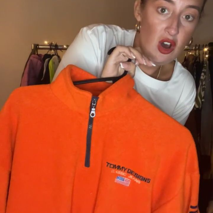 Other Tommy Jeans Orange Zipper Borg Fleece product image