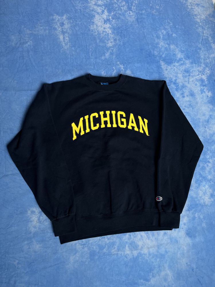 Champion Black Sweatshirt With Michigan Text