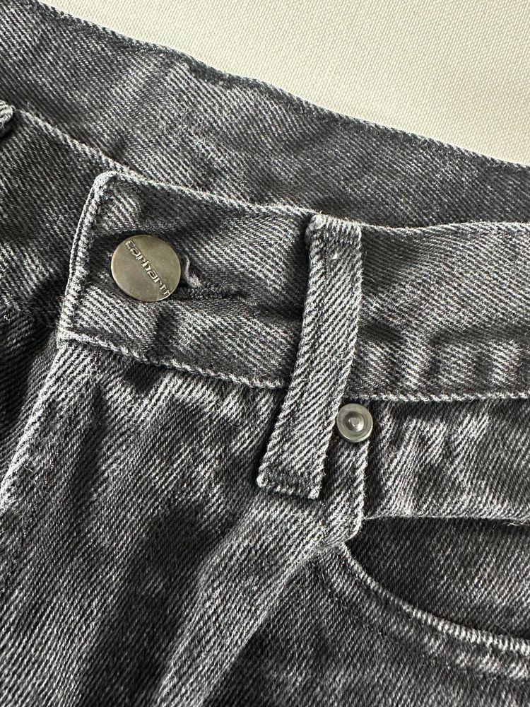 Carhartt Black Washed Denim Jeans Klondike Pant Vintage Iconic Uomo/Donna (40/42 IT) image 5