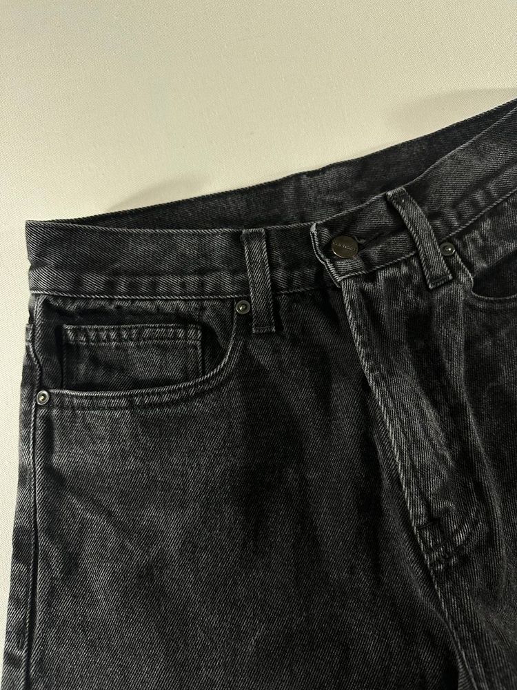 Carhartt Black Washed Denim Jeans Klondike Pant Vintage Iconic Uomo/Donna (40/42 IT) image 8