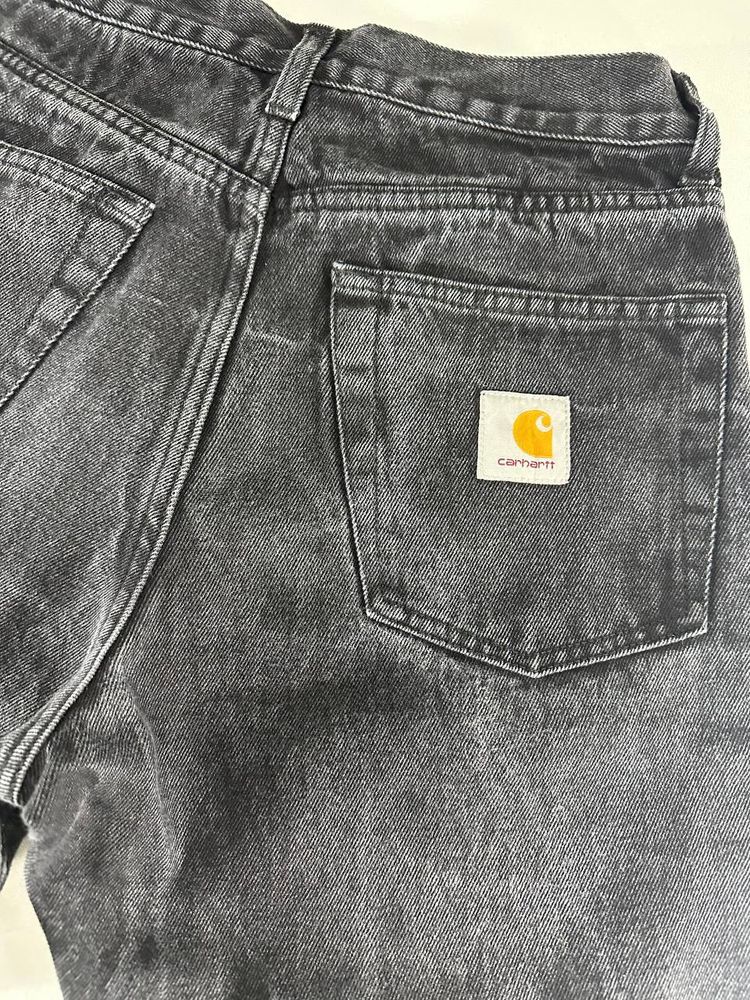 Carhartt Black Washed Denim Jeans Klondike Pant Vintage Iconic Uomo/Donna (40/42 IT) image 4