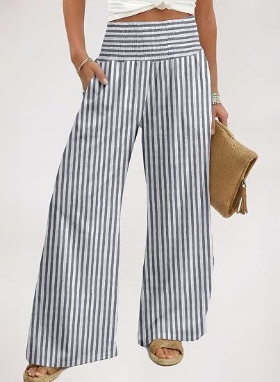Striped Wide-Leg Pants image 1