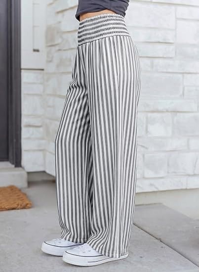 Striped Wide-Leg Pants image 3