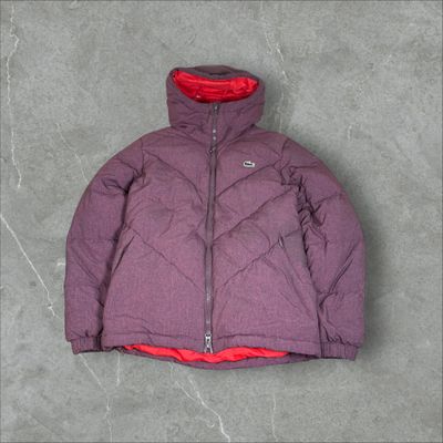 Lacoste Purple Puffer Jacket With Hood