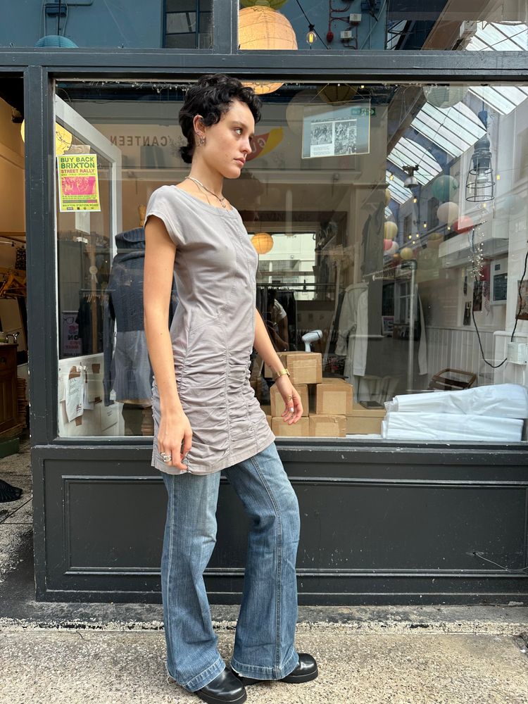 Grey ruched Tunic obraz 5