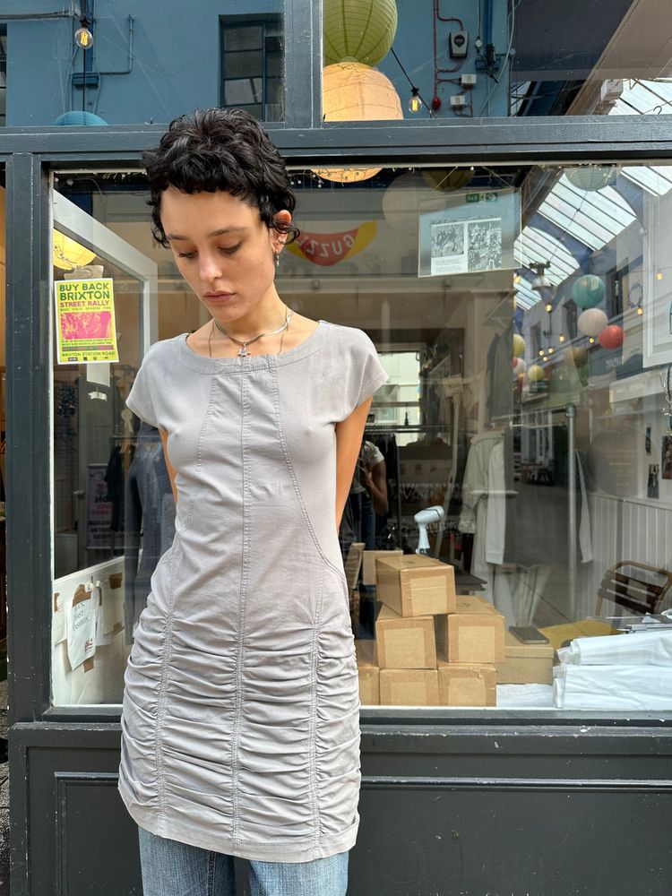 Grey ruched Tunic obraz 4