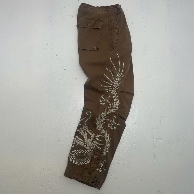 Maharishi Brown Dragon Embroiderd Snopants Trousers image 3