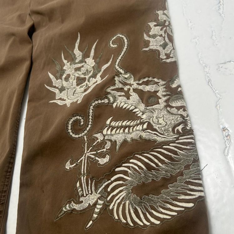 Maharishi Brown Dragon Embroiderd Snopants Trousers image 4