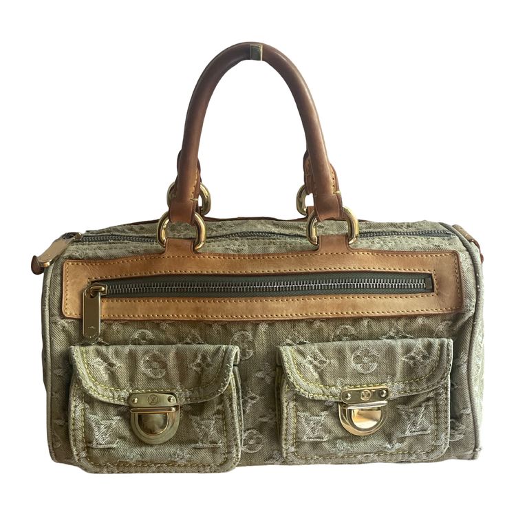Lanabu Vintage Louis Vuitton Neo Speedy in faded green denim monogram product image
