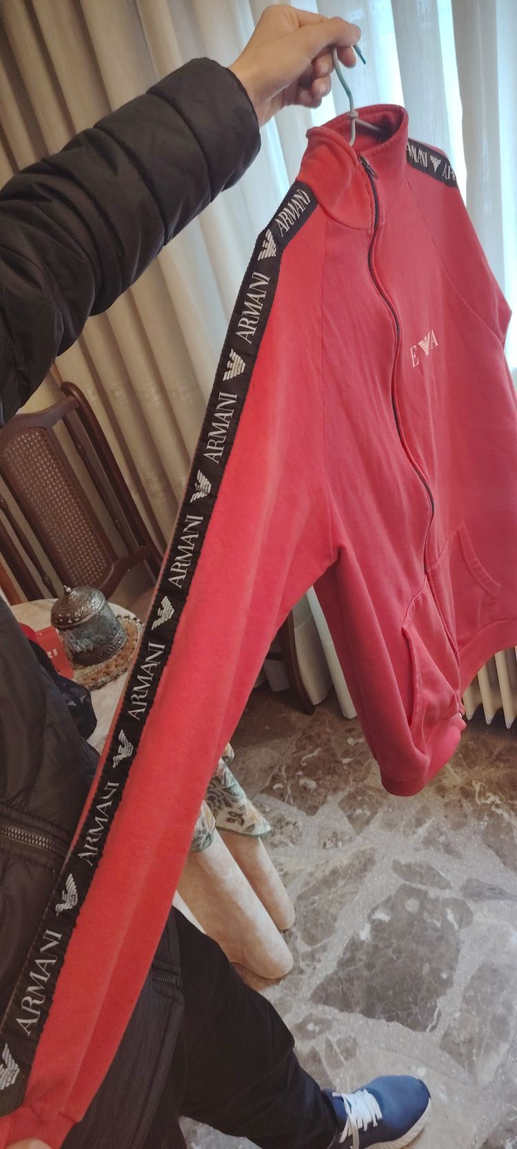 Armani Red Zip-Up Jacket 2