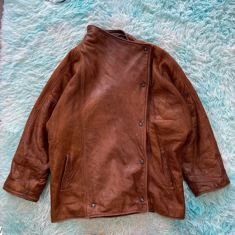 Unknown Vintage 90s Italian Leather Jacket Assymetric - Medium product image