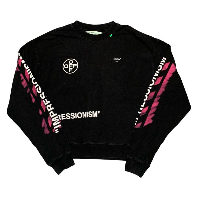 Off White XS Impressionism Arrows Black Sweatshirt Crewneck Virgil Abloh image 8