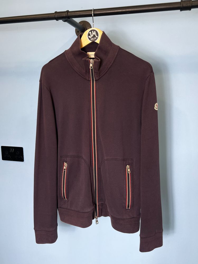 Large Moncler Purple Zip Sweatshirt Cardigan Jumper