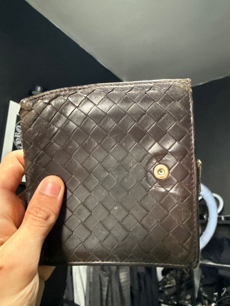 Bottega  Brown Woven Leather Wallet obraz 1