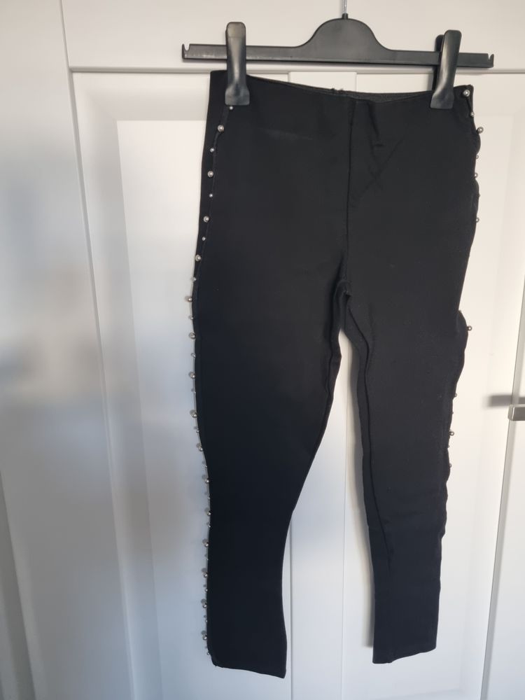 Black Pants With Side Studs