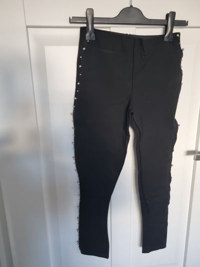 Black Pants With Side Studs