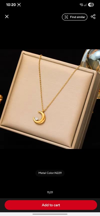 Gold Crescent Moon Pendant Necklace
