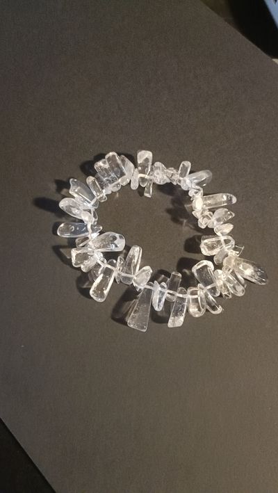 Clear Crystal Chip Bracelet With Black Pouch 5