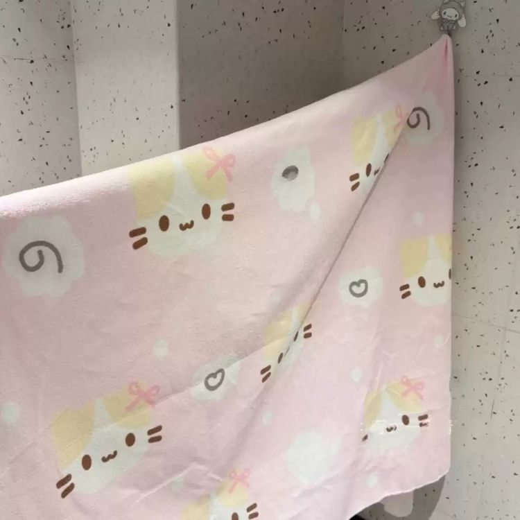 Pink And Yellow Character Print Blankets image 1