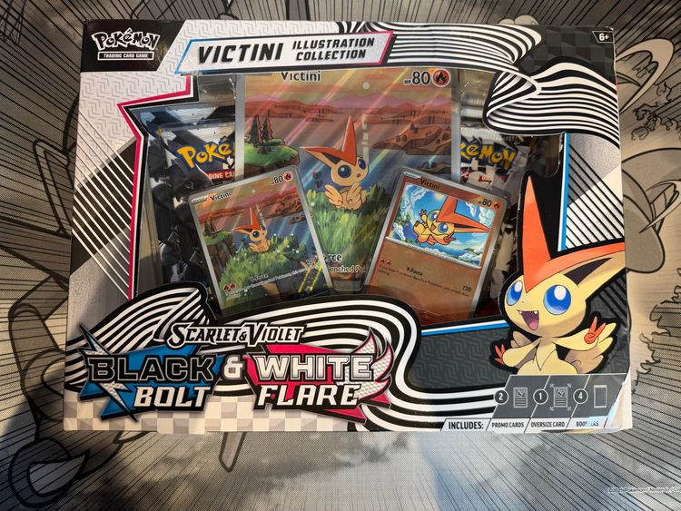 Victini Illustration Collection Scarlet & Violet Black & White Bolt Flare