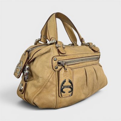 Roberto Cavalli Tan Leather Handbag