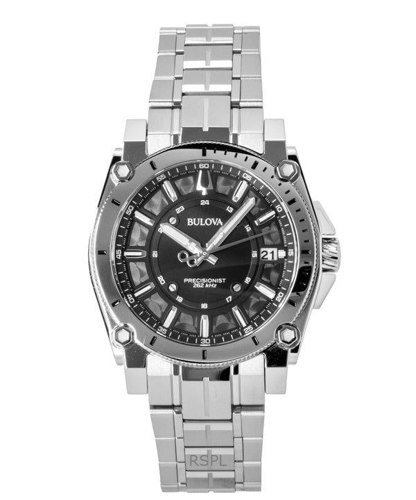 Bulova Icon Precisionist Stainless Steel Black Dial Quartz 96B417 100M Men's Watch image 1