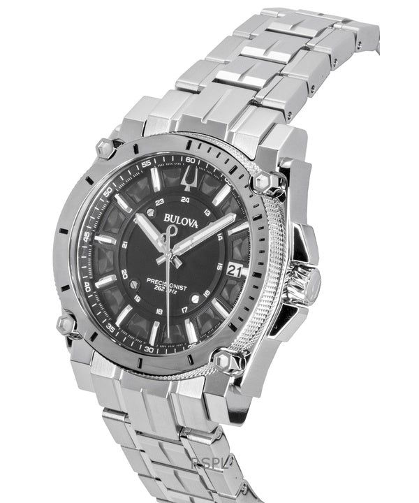 Bulova Icon Precisionist Stainless Steel Black Dial Quartz 96B417 100M Men's Watch image 3