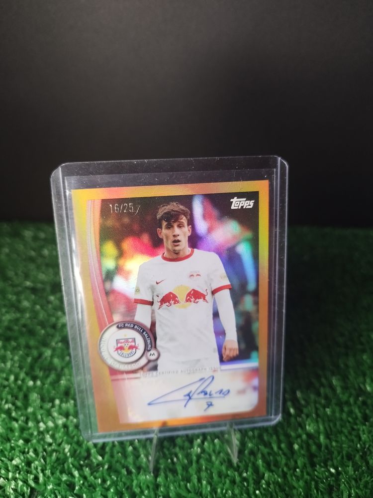 Nicolas Capaldo /25 Auto FC Red Bull Salzburg Fan Set Orange Refractor 2022-23