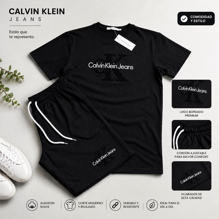 Calvin Klein Jeans Black T-Shirt And Shorts Set