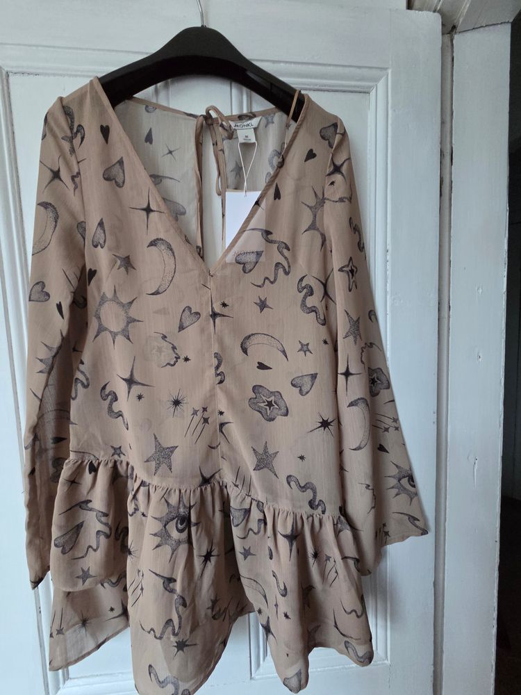 Monki Monki Beige Dress With Celestial Print product image