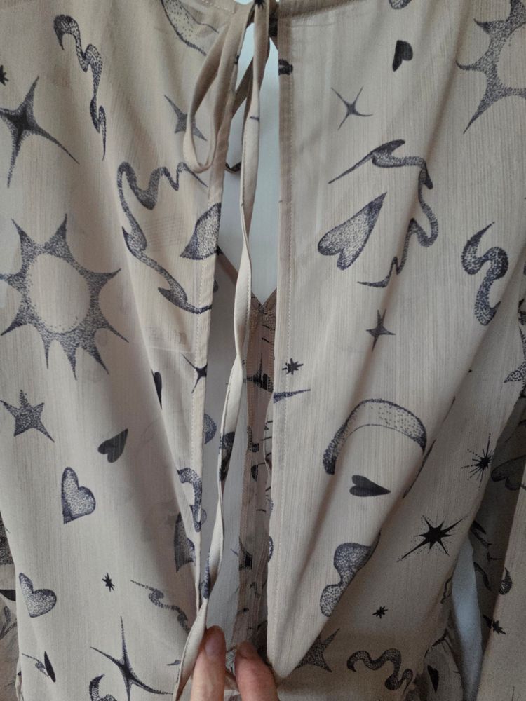 Monki Beige Dress With Celestial Print 6