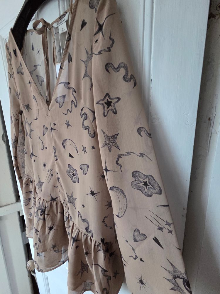 Monki Beige Dress With Celestial Print 4