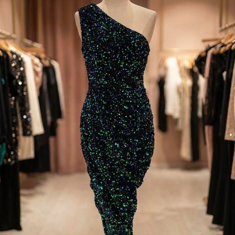 One-Shoulder Sequin Dress