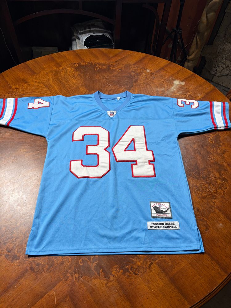 Houston Oilers #34 Earl Campbell Nfl Throwback Jersey