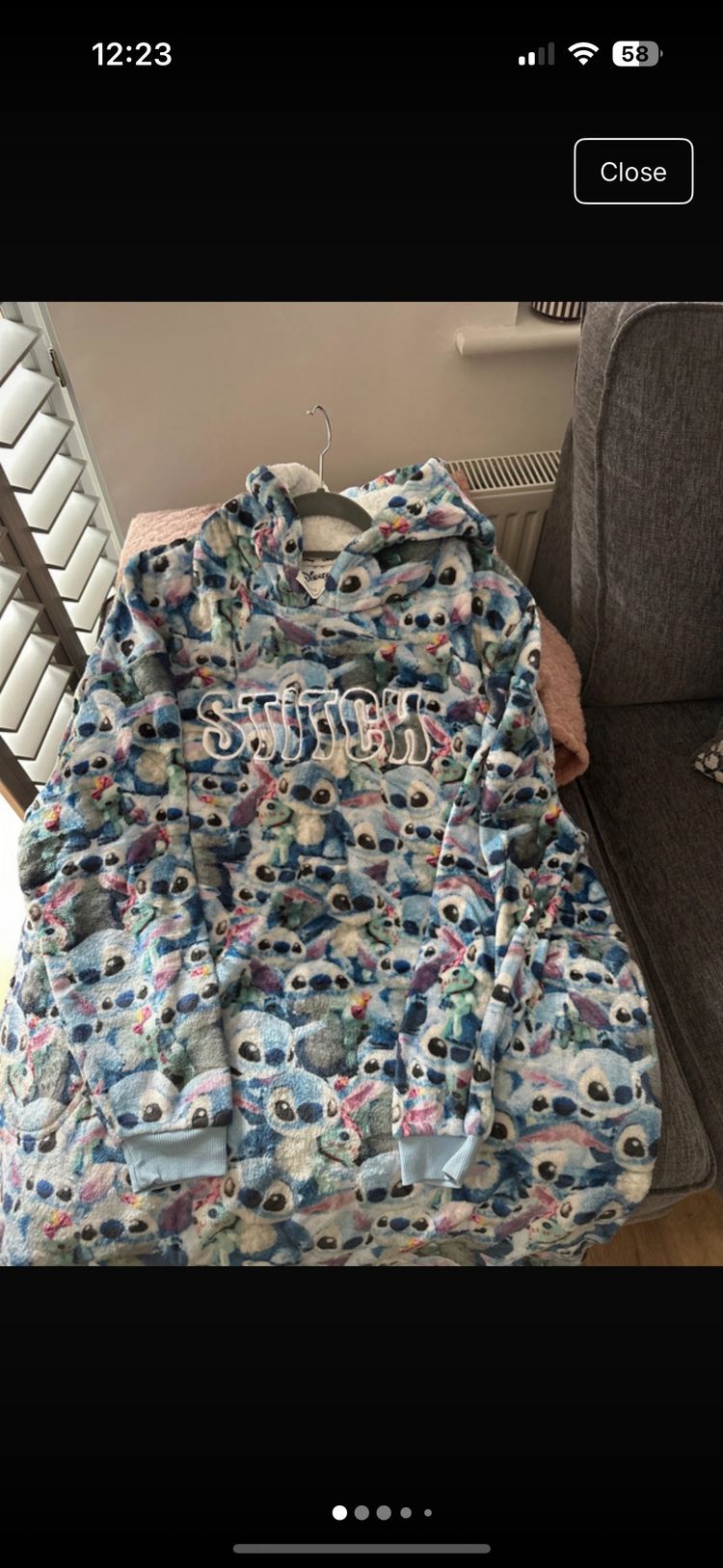 blue patterned hoodie image 1