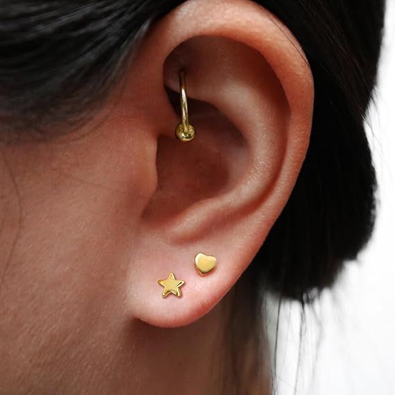 Gold Plated Stud Earrings Set image 4