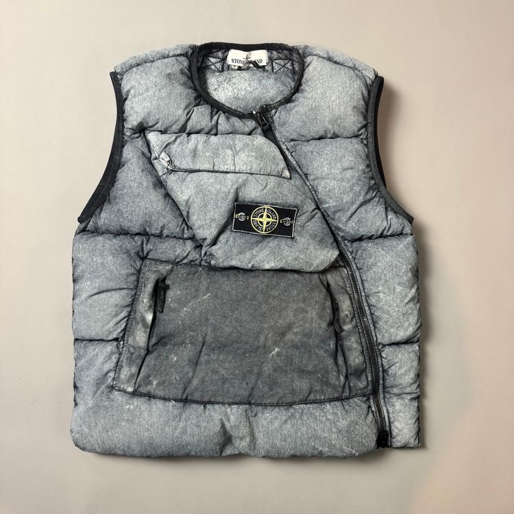 Stone Island Tela Nylon Down Filled Centre Badge Frost Puffer Gilet - Medium