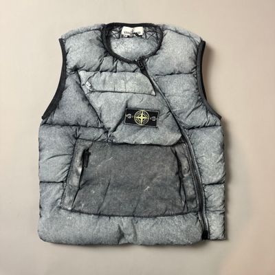Stone Island Tela Nylon Down Filled Centre Badge Frost Puffer Gilet - Medium
