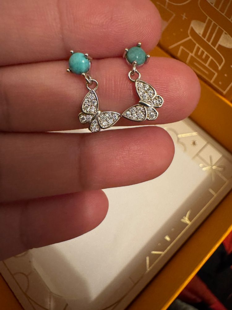 Other Turquoise And Silver Butterfly Drop Earrings product image