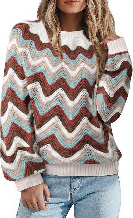 Zigzag Pattern Knit Sweater image 3