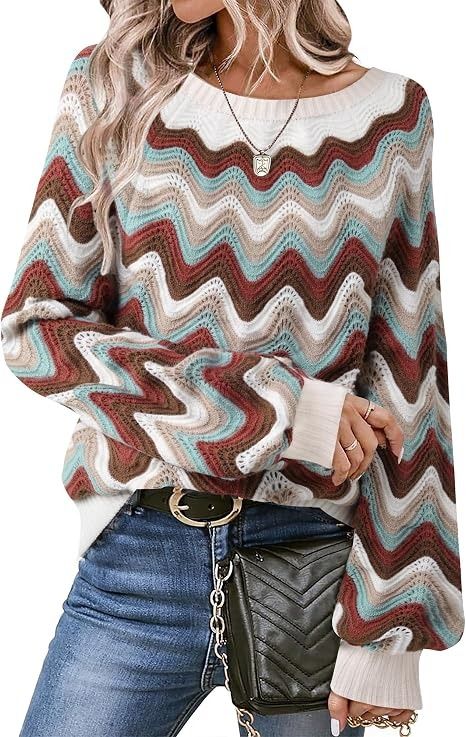 Zigzag Pattern Knit Sweater image 2