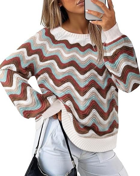 Zigzag Pattern Knit Sweater image 4