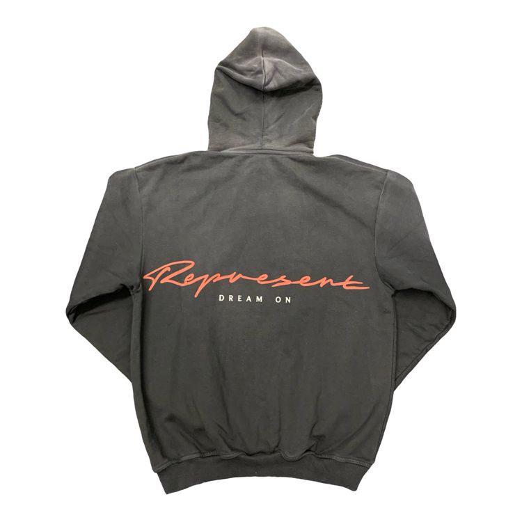 Represent Small Hoodie Chrome Flight Hoodie Stained Black Hoodie (RRP £180) image 2