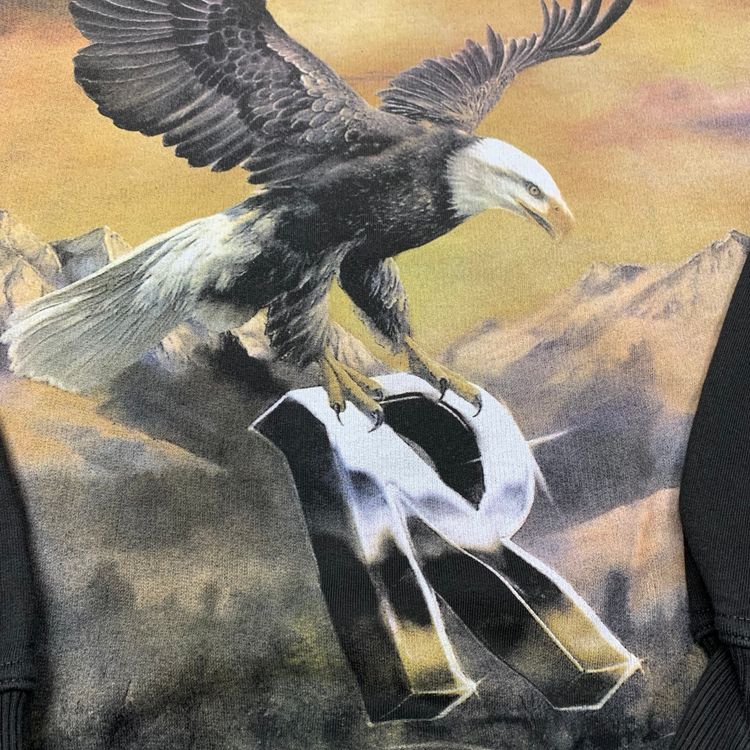 Represent Small Hoodie Chrome Flight Hoodie Stained Black Hoodie (RRP £180) image 7